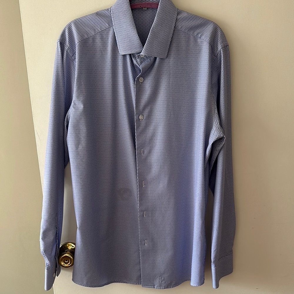 Men's indigo state and liberty Dress Shirt medium